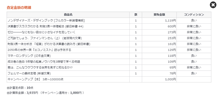 査定金額明細